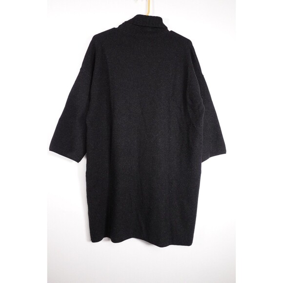 TUCKERNUCK Sz Large Pomander Place Black Noir Vivianne Metallic Turtleneck Dress - Picture 10 of 12